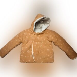 Fin & Vince Harvest Wheat Organic Cotton Hoody Reversible Coat as is